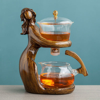 Maid Semi - automatic Tea Set Tea Making Kungfu Teapot Automatic Tea Set Heat - resistant Glass Holder Base Tea Infusers Tea Ware - MyMobile