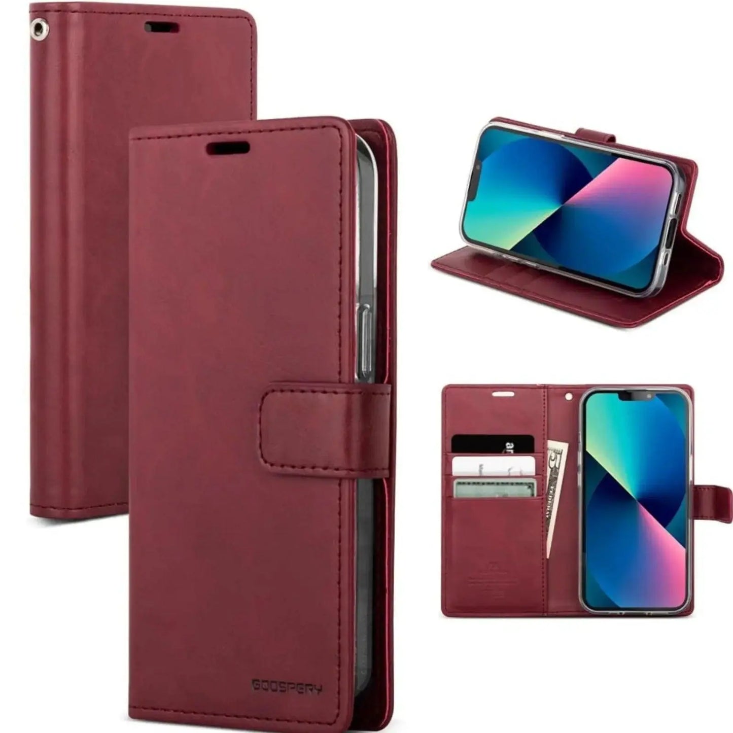 Mercury Bluemoon Diary Case for iPhone 15 Wine - MyMobile