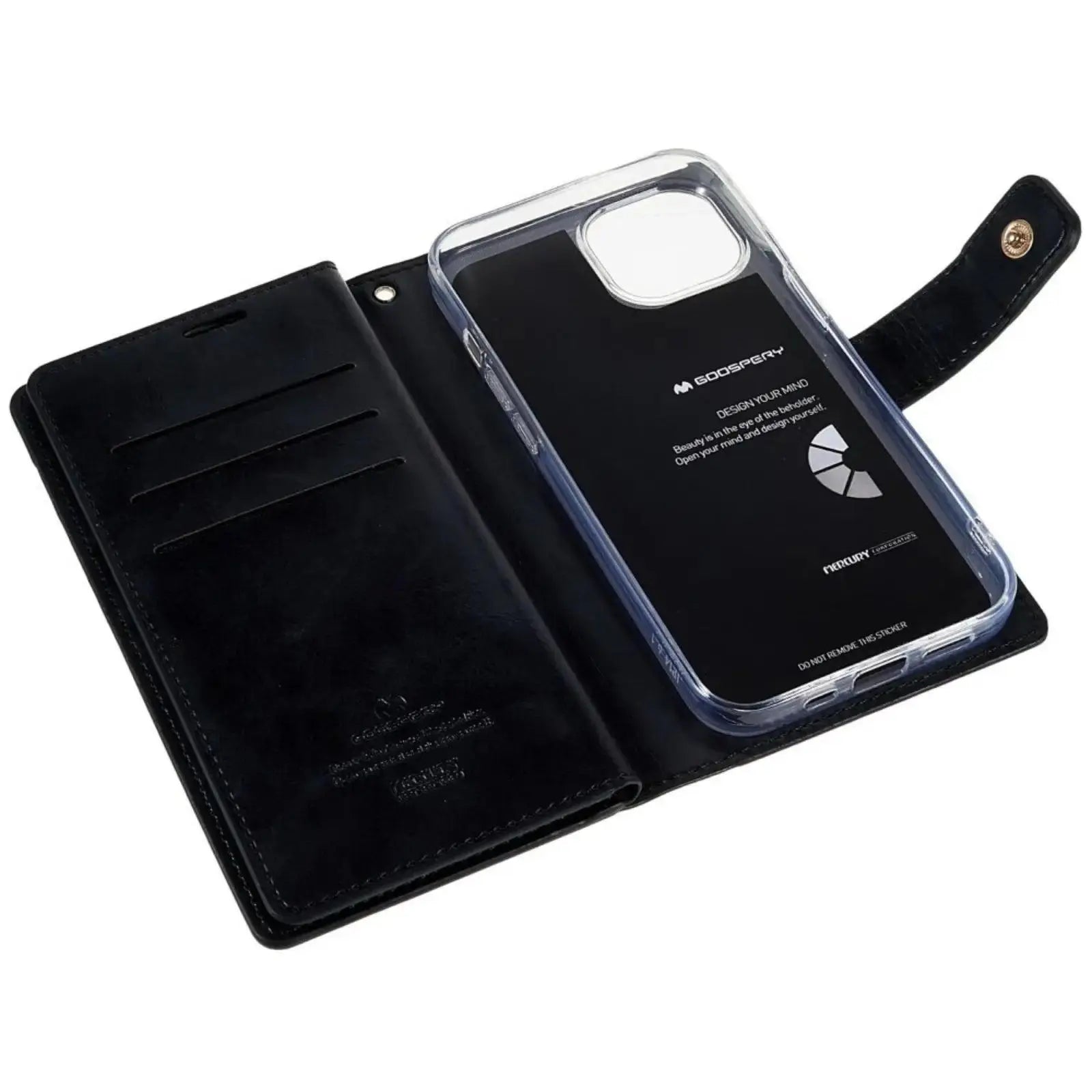 Mercury Mansoor Diary Cover Case for iPhone 15 ( 9 Cards ) - MyMobile