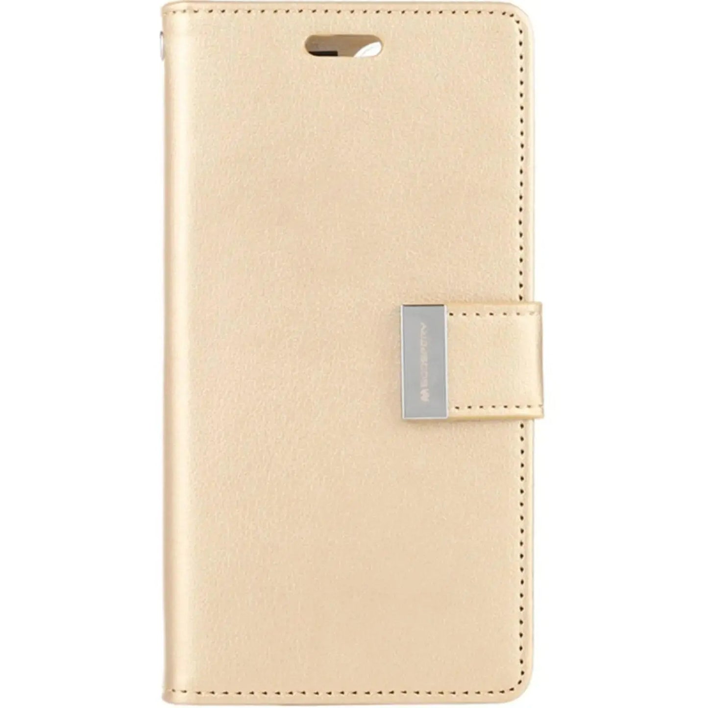 Mercury Rich Diary Case for iPhone 15 Gold - MyMobile