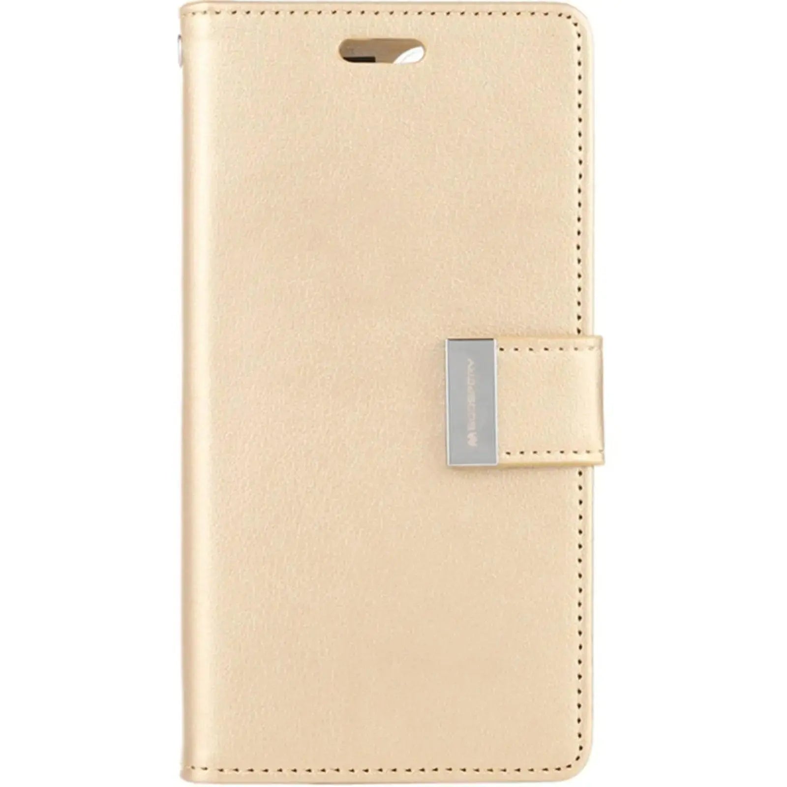 Mercury Rich Diary Case for iPhone 15 Plus Gold - MyMobile