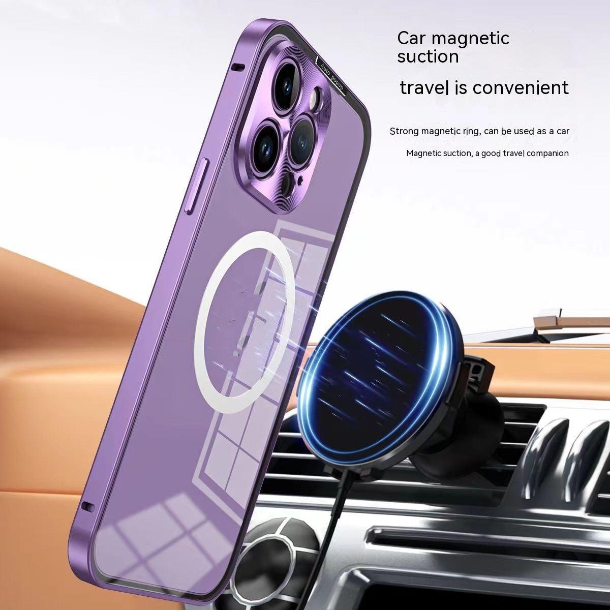 Metal Frame Phone Case Magnetic Spring Fastener Protective Case For iPhone 12, 13, 14, 15 - MyMobile