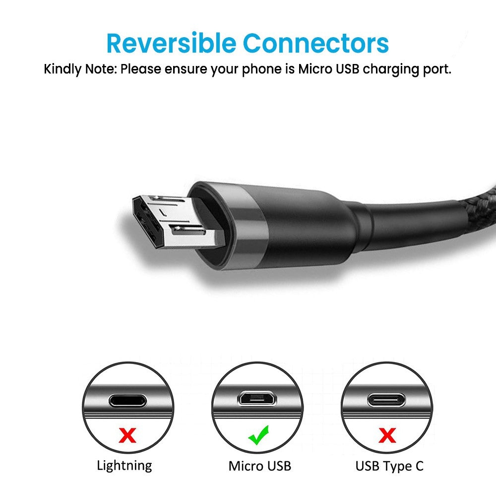 iQuick Braided Micro USB to USB-A Fast Charging Cable 0.3M