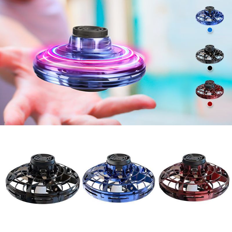 Mini Fingertip Gyro Interactive Decompression Toy Drone LED UFO Type Flying Helicopter Spinner Toy Kids - MyMobile