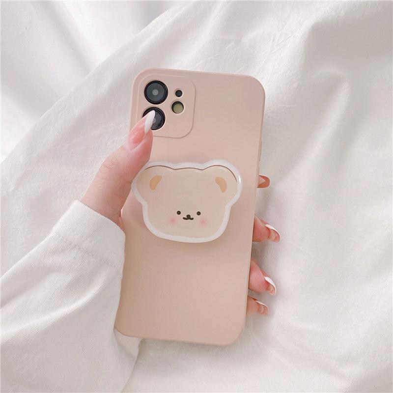 Mobile Phone Case Bear Stand Creative All - inclusive Camera Phone Case For iPhone 11, 12, 13 - MyMobile