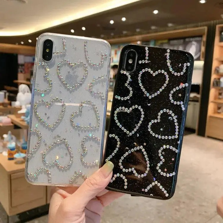 Mobile Phone Case Luxury Rhinestone Love - MyMobile