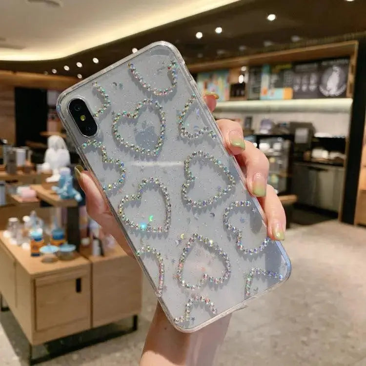 Mobile Phone Case Luxury Rhinestone Love - MyMobile