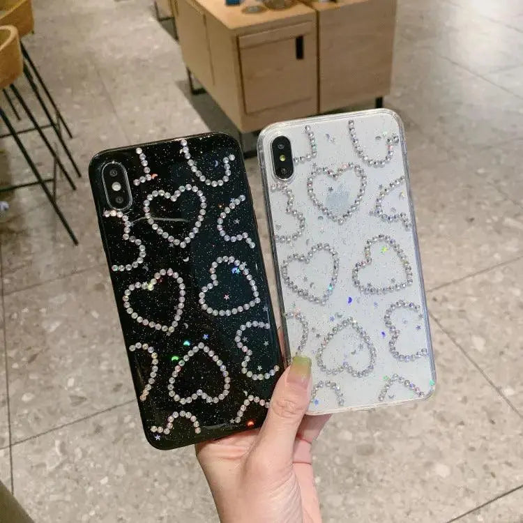 Mobile Phone Case Luxury Rhinestone Love - MyMobile