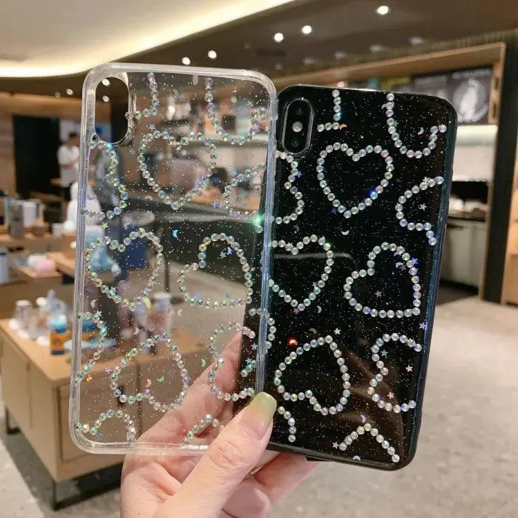 Mobile Phone Case Luxury Rhinestone Love - MyMobile