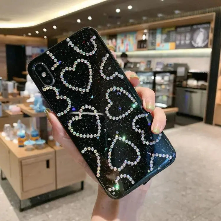 Mobile Phone Case Luxury Rhinestone Love - MyMobile