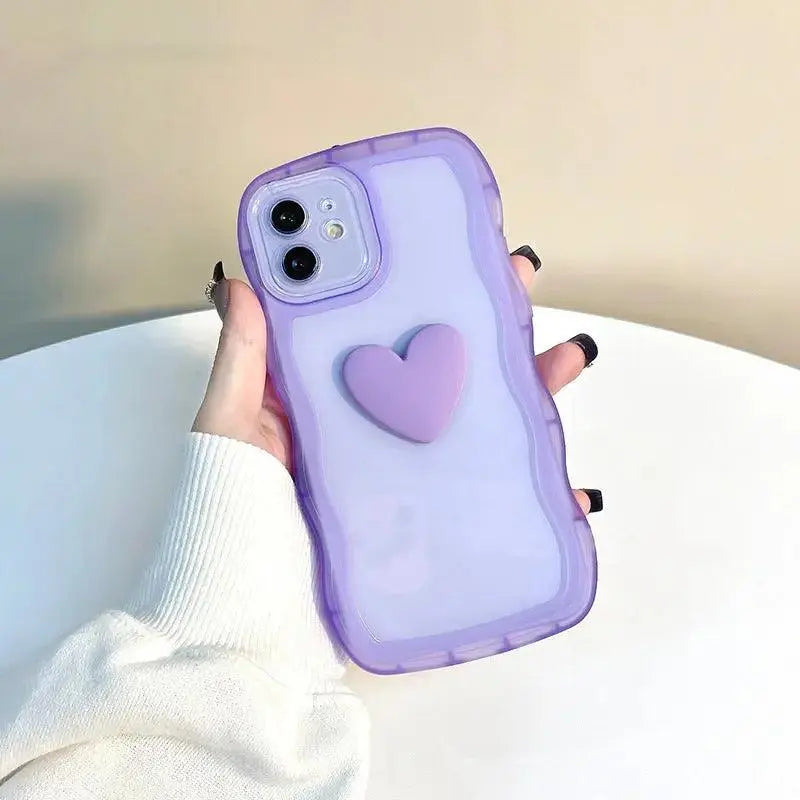 Mobile Phone Case Three - dimensional Love Wave Pattern Anti - fall Protective Cover - MyMobile