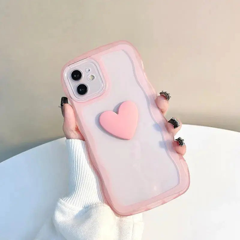 Mobile Phone Case Three - dimensional Love Wave Pattern Anti - fall Protective Cover - MyMobile