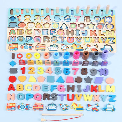 Montessori Educational Wooden Toys for Kids Montessori Toys Board Math Fishing Montessori Toys - MyMobile