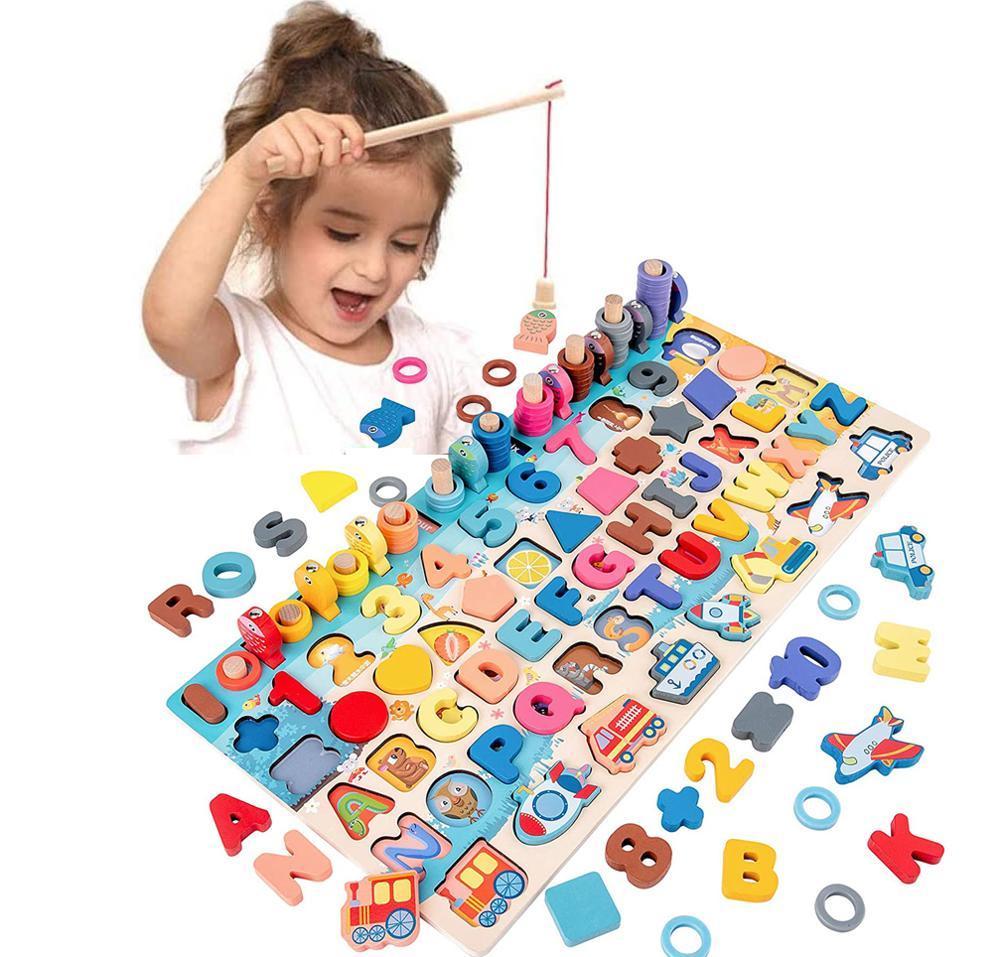 Montessori Educational Wooden Toys for Kids Montessori Toys Board Math Fishing Montessori Toys - MyMobile