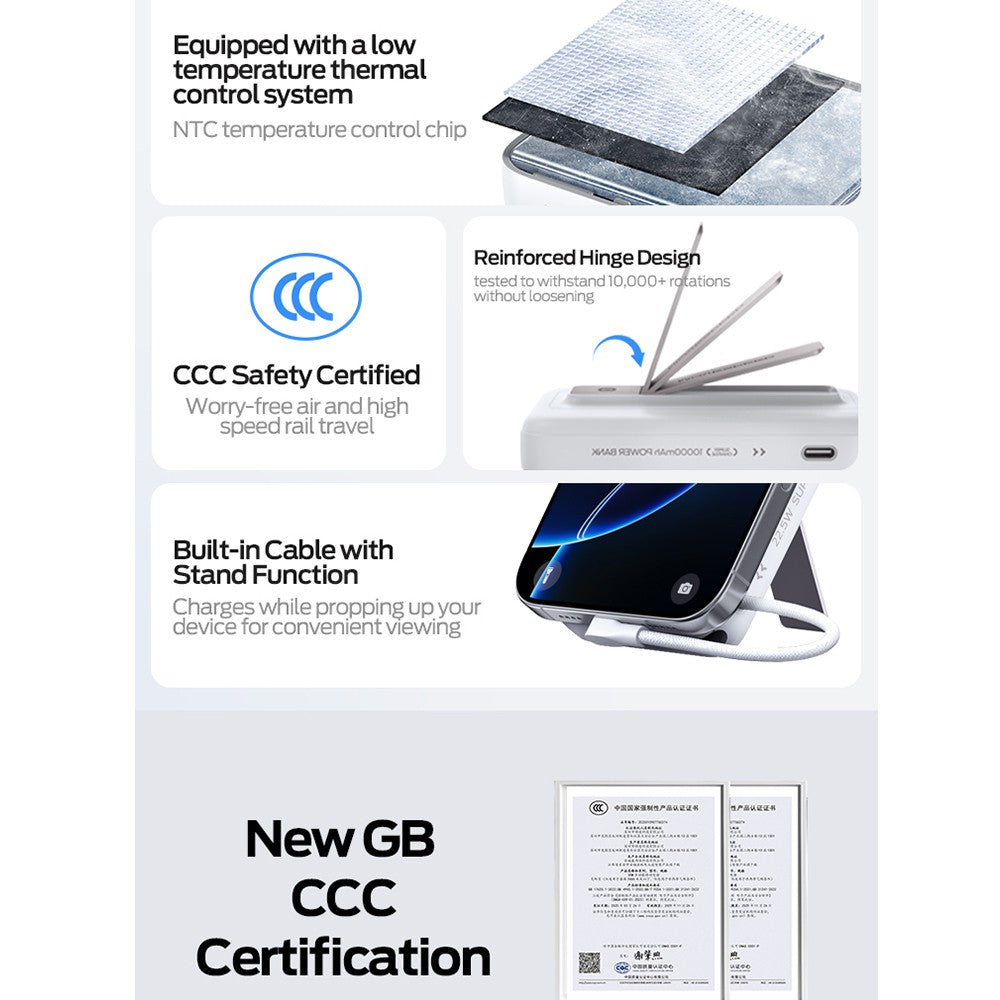 MOVE SPEED MSP16 Magnetic Wireless Charging Mobile Power Bank with Bracket 10,000mAh 22.5W (CCC Certified)