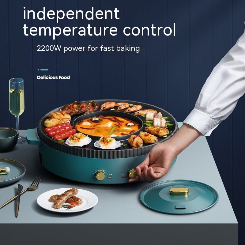 Multi - Function Hot Pot Barbecue One - Piece Pot Home Baking Tray Roasting and Frying Barbecue Machine Hotpot - MyMobile