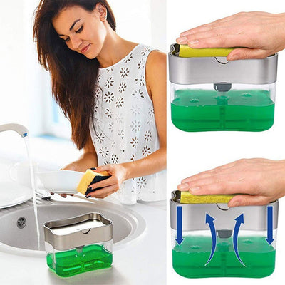 Multifunction Soap Dispenser Sponge Caddy Non - toxic Odorless Dispenser Kitchen Rack Creative Bathroom Washing Soap Storage Box - MyMobile