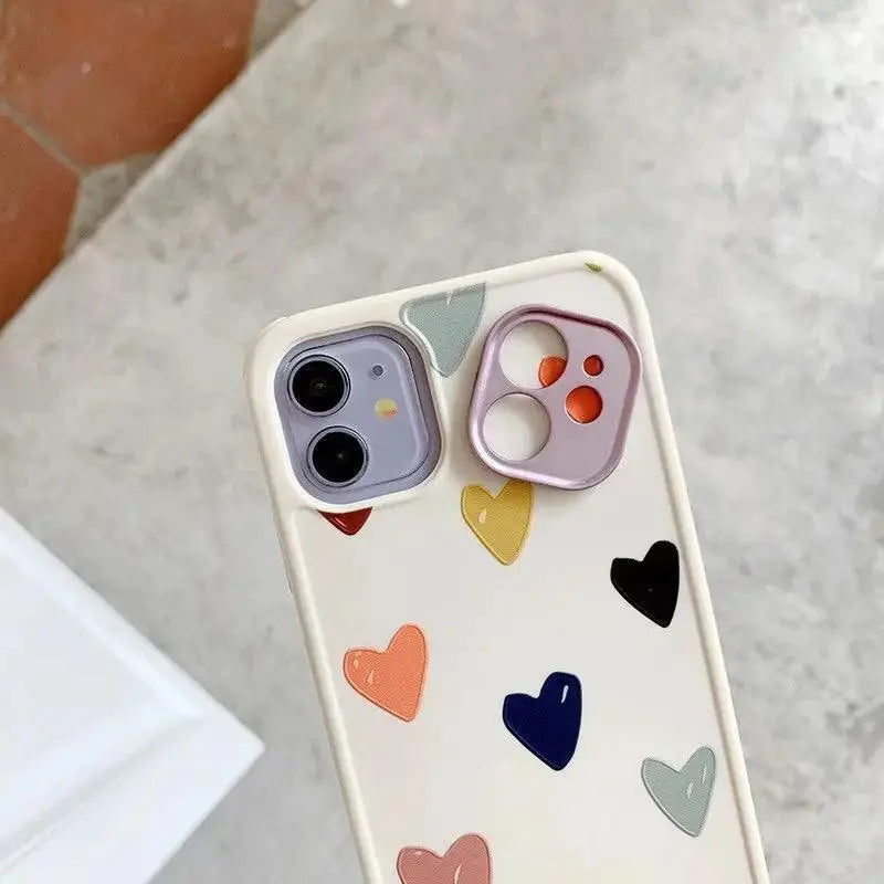 Multiple Colored Loving Heart Electroplated Lenses XR All - inclusive Phone Case - MyMobile