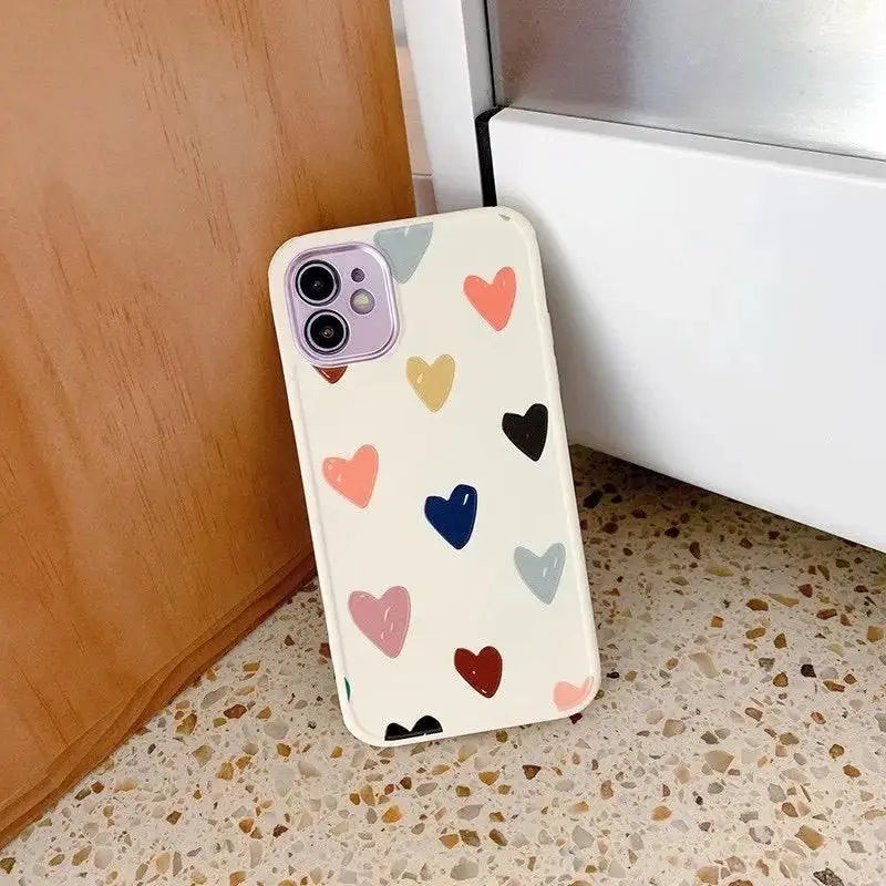 Multiple Colored Loving Heart Electroplated Lenses XR All - inclusive Phone Case - MyMobile