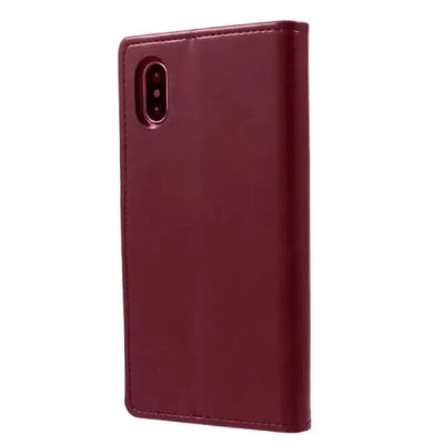 Mycase Leather Folder Iphone Xs 5.8 - Berry Red - MyMobile