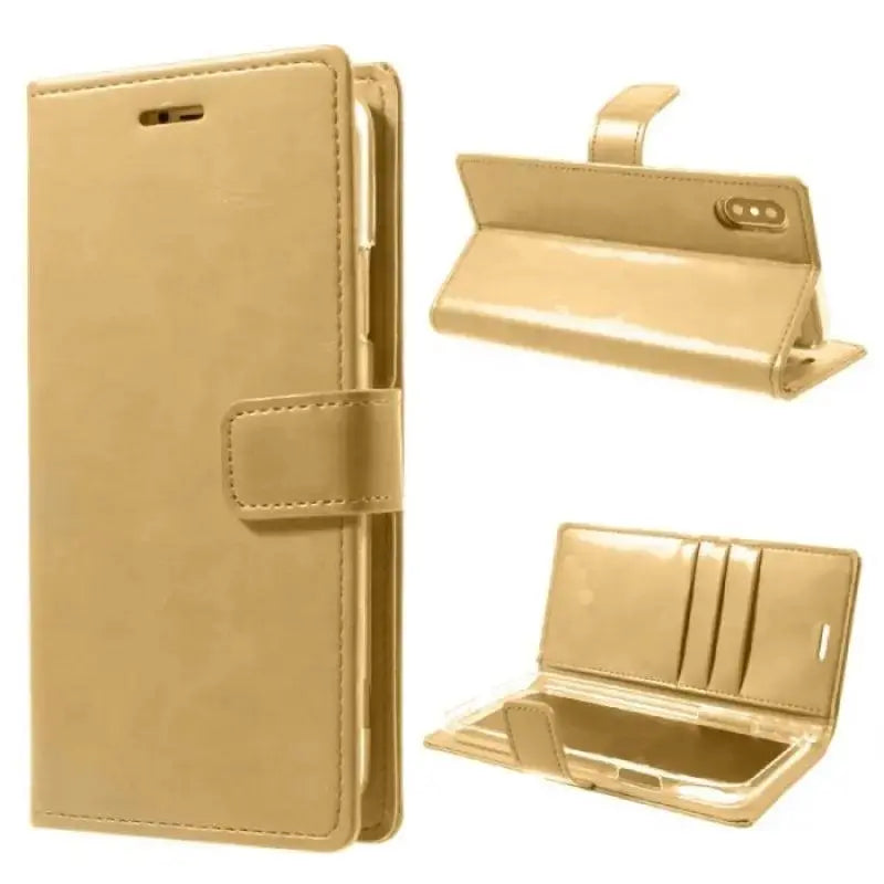 Mycase Leather Folder Iphone Xs Max 6.5 - Gold - MyMobile