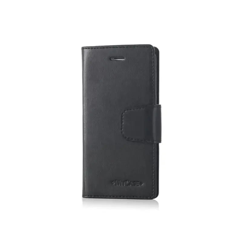 Mycase Leather Wallet Oppo A73 Black - MyMobile