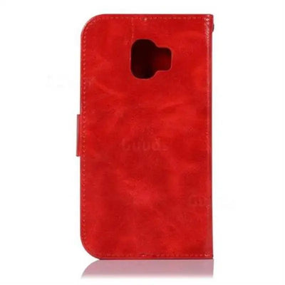 Mycase Leather Wallet Samsung J2 Pro 2018 Red - MyMobile