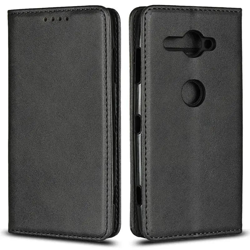 Mycase Leather Wallet Sony Xz2 Black - MyMobile