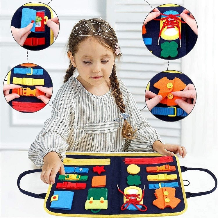 New Busy Book Children's Busy Board Dressing And Buttoning Learning Toy For Kids & Children - MyMobile