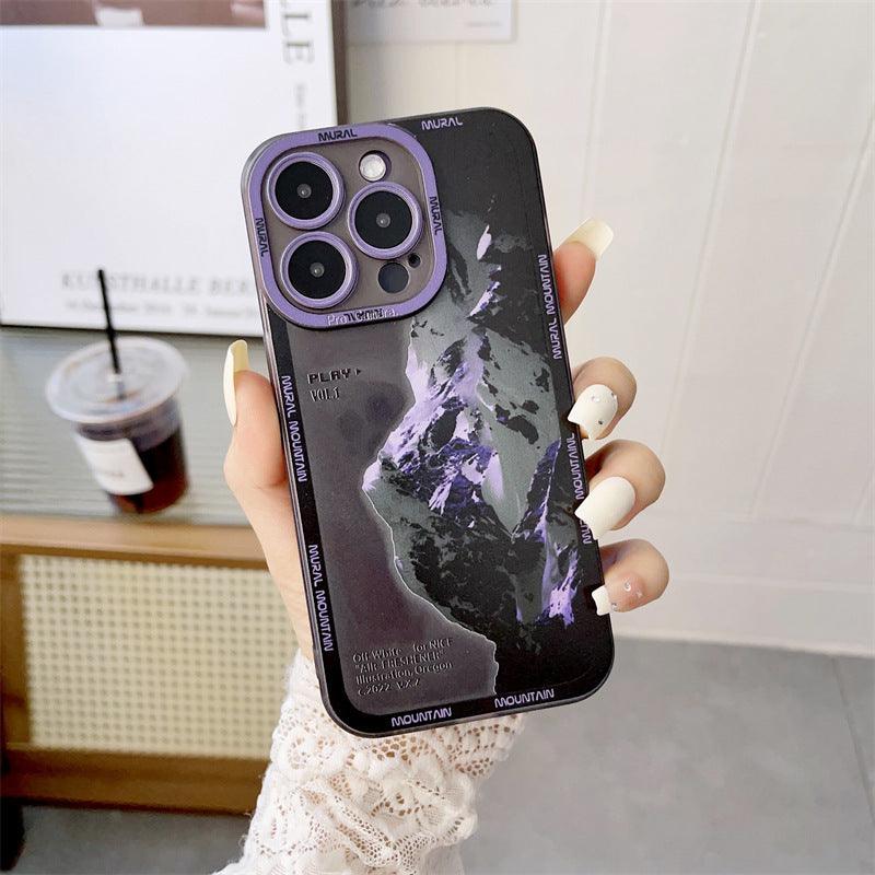 New Dark Purple Apple 14 Phone Case Landscape Mountain Peak For iPhone 11, 12, 13, 14 - MyMobile