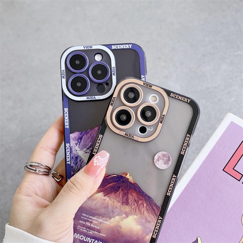 New Dark Purple Apple 14 Phone Case Landscape Mountain Peak For iPhone 11, 12, 13, 14 - MyMobile