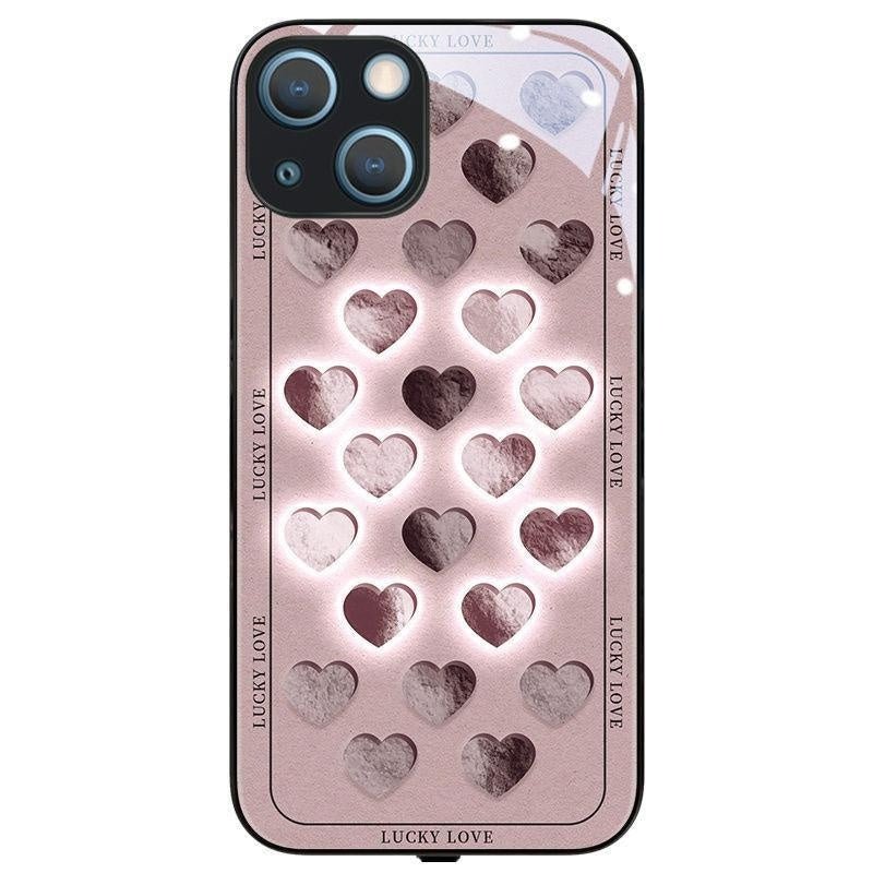 New Incoming Light Heart Mobile Phone Shell For Couples For iPhone 15 - MyMobile