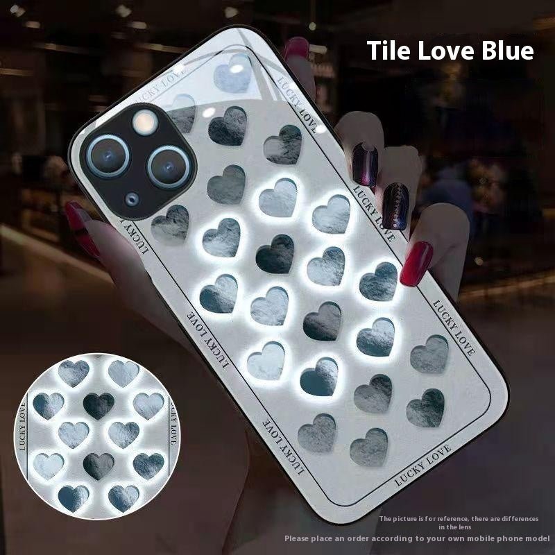 New Incoming Light Heart Mobile Phone Shell For Couples For iPhone 15 - MyMobile