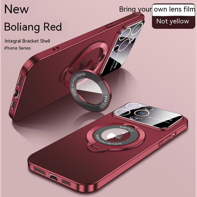 New Large Window Magnetic Invisible Bracket Phone Case Applicable Frosted Protective Cover For iPhone 15 - MyMobile