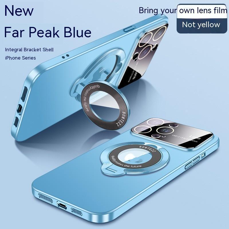 New Large Window Magnetic Invisible Bracket Phone Case Applicable Frosted Protective Cover For iPhone 15 - MyMobile