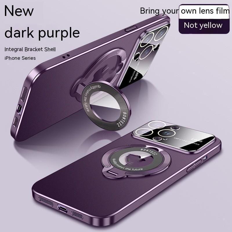 New Large Window Magnetic Invisible Bracket Phone Case Applicable Frosted Protective Cover For iPhone 15 - MyMobile