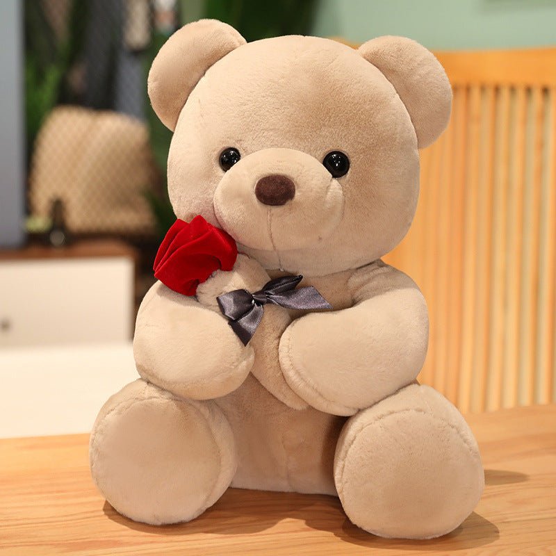 New Lovely Hug Roses Teddy Bear Plush Pillow Stuffed Soft Animal Birthday Gift Girlfriend Valentine's Day - MyMobile