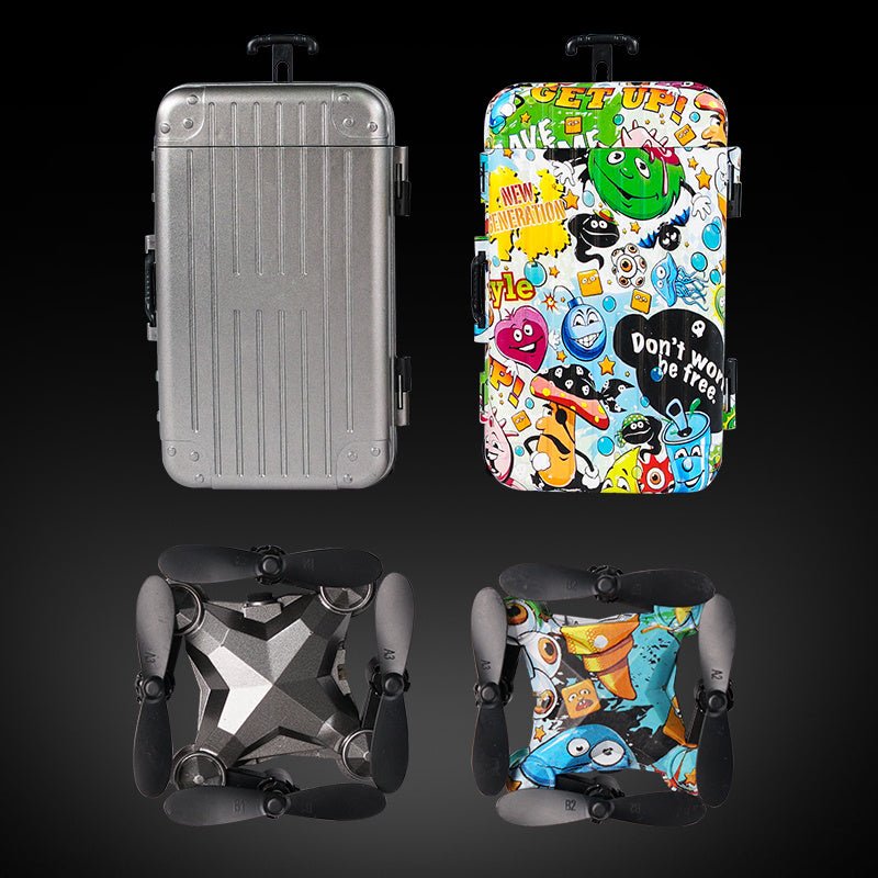 New Luggage Box Storage Box Folding Mini UAV Aerial Photography Remote Control Four Axis Children's Toys Drone - MyMobile