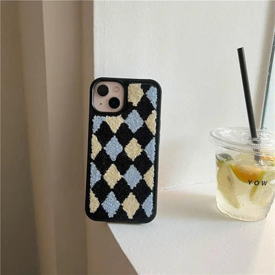 New Plush Rhombus Shockproof Mobile Phone Case For iPhone 11, 12, 13 - MyMobile