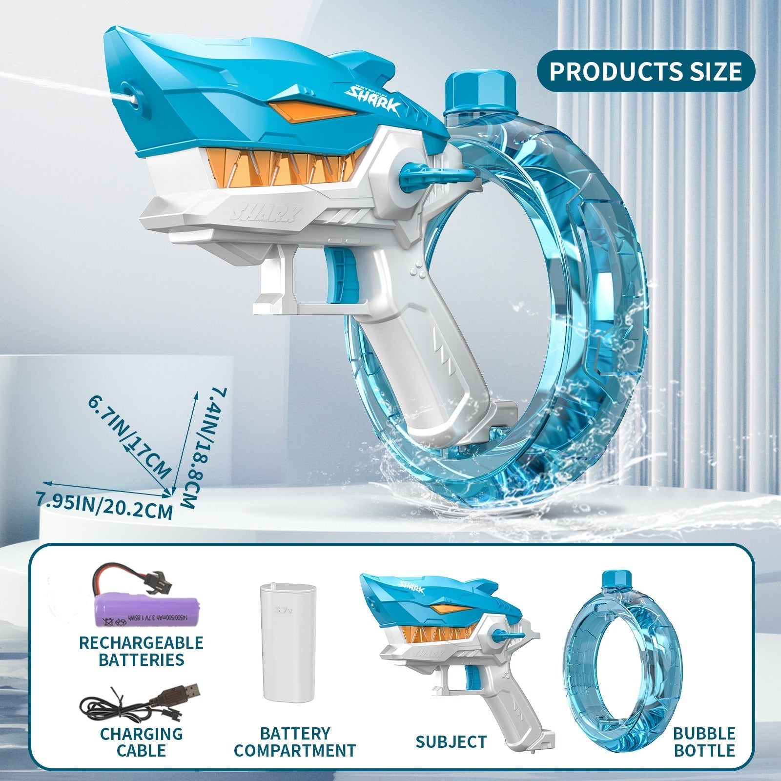 New Shark Electric Water Gun Toys Fully Automatic Continuous Fire Water Gun Children's Water Playing Toys - MyMobile