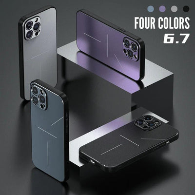 New Ultra - thin Frosted Metal Back Phone Case For iPhone 11, 12, 13, 14 - MyMobile