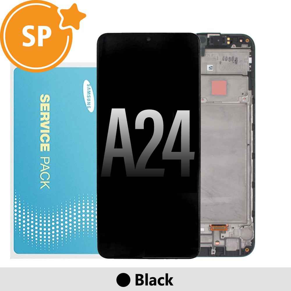 Samsung Galaxy A24 A245F OLED Screen Replacement with Frame GH82-31240A/GH82-31241A (Service Pack)-Black