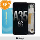 Samsung Galaxy A35 5G A356B OLED Screen Replacement Digitizer with Frame GH82-34221A (Service Pack)-Navy