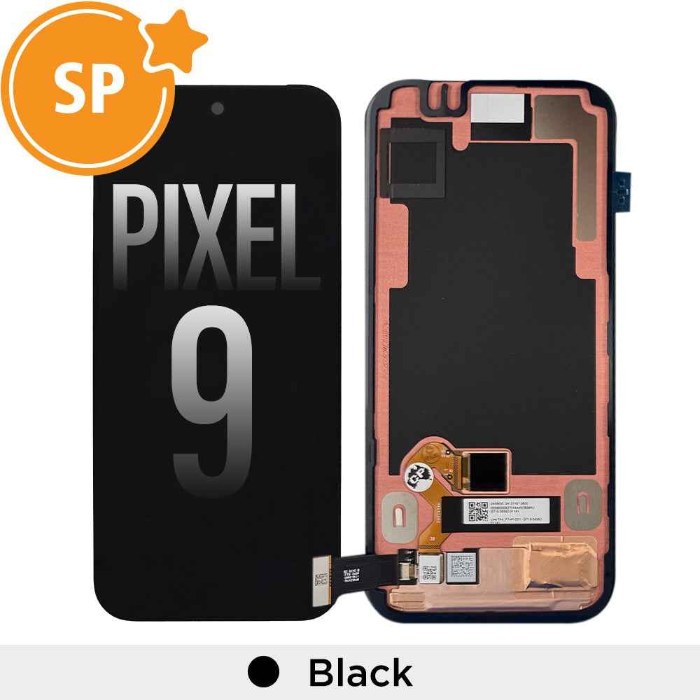 OLED Screen Digitizer With Bezel Frame and Fingerprint Sensor for Google Pixel 9-Black (Service Pack)