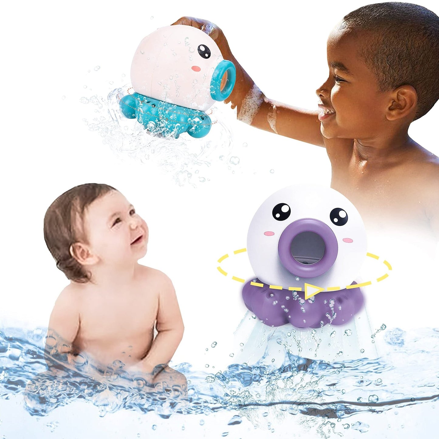 Octopus Fountain Bath Toy Water Jet Rotating Shower Bathroom Toy Summer Water Toys For Kids & Children - MyMobile