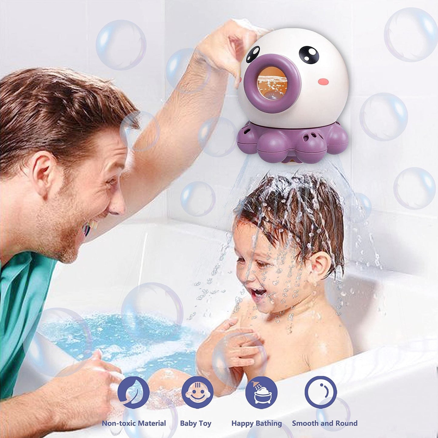 Octopus Fountain Bath Toy Water Jet Rotating Shower Bathroom Toy Summer Water Toys For Kids & Children - MyMobile