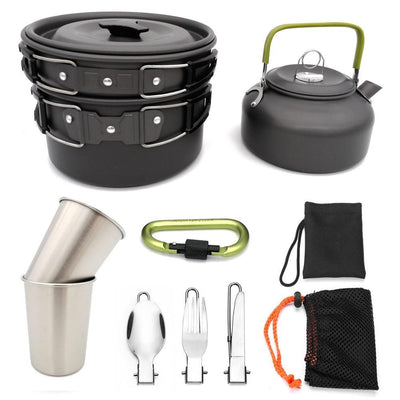 Outdoor Camping Cookware Travel Tableware Cutlery Utensils Hiking Picnic Camping Cookware Set - MyMobile