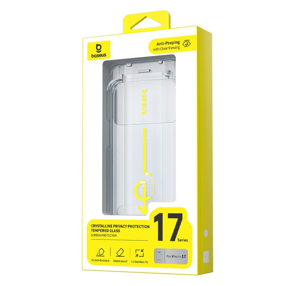 Baseus Crystal Diamond Series Privacy Tempered Glass Dust-free Chamber II For iPhone 17 Pro