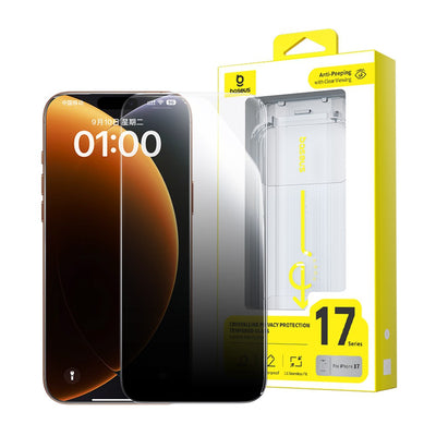Baseus Crystal Diamond Series Privacy Tempered Glass Dust-free Chamber II For iPhone 17 Pro