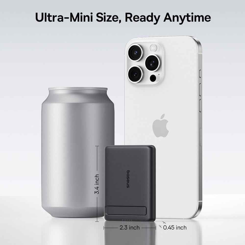 Baseus PicoGo AM31 Qi2 Ultra-Mini Magnetic Power Bank with Kickstand 5,000mAh 20W